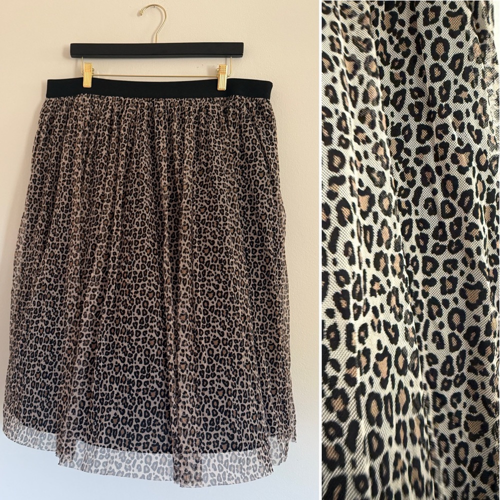 a new day Black and Brown Leopard Print A-Line Skirt